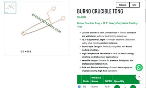 Burno Crucible Tong 10 5 Inch Stainless Steel Heat Resistant Jewelry Tool Metal <b>Casting</b> Goldsmith <b>Hand</b> Tool |Item No GS-409B - Product Image 3
