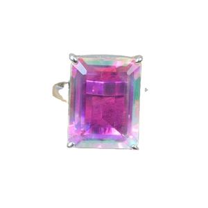 Bague en argent sterling 925 Mercury Mystic, taille émeraude, sertie de griffes, fantaisie, pour femme - Product Image 1