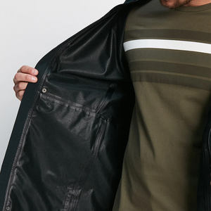 <b>Men's</b> Hooded Long <b>Coat</b> Solid Black Polyester Shell Zipper Closure Waterproof Casual <b>Summer</b> Front Logo OEM Service - Product Image 6