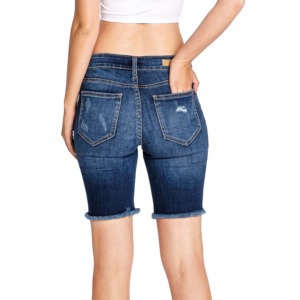 High Street Women's Breathable Stone Wash Denim <b>Jeans</b> Shorts High <b>Waist</b> <b>Elastic</b> <b>Waist</b> 100% Cotton - Product Image 3