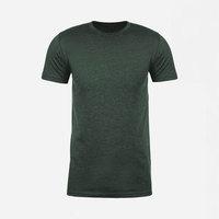 Kaos Oblong Lengan Pendek Pria 100% Katun Solid CVC Jersey Anti-Pilling Smart Casual Warna Hijau Forest Heather