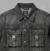 Veste en jean vintage de haute qualité personnalisée pour hommes, broderie lavée, boutons, streetwear, écologique, hiver, unisexe