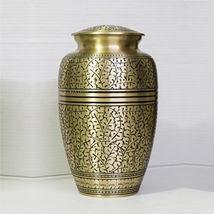 Classic Engraved Brass Cremation Urn Premium Customizable Funeral Adult Ashes Urn Indian Urns Manufacturer Wide Range - Product Image 5