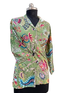 เสื้อเชิ๊ตแขนยาวผ้าคอตตอนสีเบจของผู้หญิงเสื้อมีกระดุมพิมพ์ลายป่าชุดลูกไม้แต่งลายดอกไม้เสื้อเซ็กซี่สำหรับทุกฤดูและฤดูใบไม้ร่วง - Product Image 3