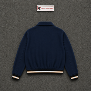 Blouson Bomber Bleu Marine Premium pour Homme – Style Décontracté Quotidien, Fermeture Éclair Avant, Col Rabattable, Couleur Unie, Polyester, Coupe Classique - Product Image 6