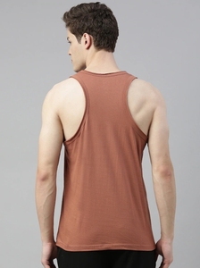 Men's Solid Color Cotton Tank Top O-Neck Sleeveless Casual Breathable Workout Wear - Product Image 3