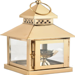 Elegant distressed <b>white</b> vintage metal <b>lantern</b> featuring intricate cutout overlays., available at wholesale prices. - Product Image 5