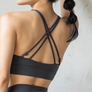 Custom Seamless Women’s <b>Cross</b> Back Sports Bra High Elastic Breathable Yoga Fitness Bra <b>Top</b> - Product Image 1