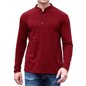 Camiseta de Golf Personalizada al por Mayor, Manga Larga, OEM, Lisa, con Logotipo Impreso Personalizado, 100% Poliéster, Cuello Alto, Corte Regular para Hombre - Product Image 1