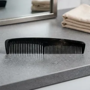 Peigne en corne de buffle fait main de luxe, écologique, naturel, antistatique, pour démêler les cheveux, pour salon professionnel - Product Image 5