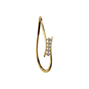 Yellow Gold Lab Grown Diamond Round Brilliant Cut Classic Floral 18K Women's <b>Bangle</b> <b>Bracelet</b> - Product Image 3