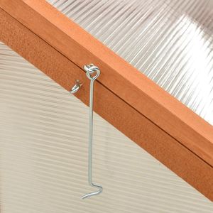 Serra di medie dimensioni con struttura in legno massello di abete arancione e pannelli in policarbonato per giardini e serre - Product Image 6