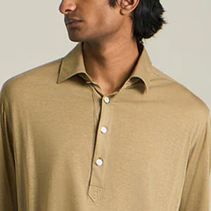 Signature Turn Down Collar Men Stylish And Relaxed Design With Logo & Relaxed Material Basic T Shirt With Button Closure Design - Product Image 2