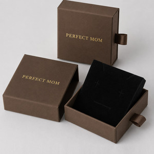 Custom Logo Printed <b>Gifts</b> Paper Velvet-Lined Pull-Out Drawer Jewelry <b>Boxes</b> for <b>Earrings</b> Necklaces - Product Image 3
