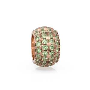 Rondelles de Peridoto de Oro Italiano Sólido de 14K, Grandes, Redondas, con Engaste Pavé, Separador de Olivino - Product Image 5