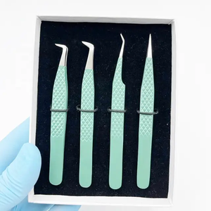 แหนบต่อขนตาสแตนเลสคุณภาพดีที่สุด พร้อมปลายแบบวอลุ่มและไฟเบอร์ รับผลิตฉลากเอง ขายส่งอุปกรณ์เสริมความงาม - Product Image 2