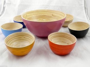 BEST SELLER Bol en bambou naturel fait à la main |   Bol de service en bambou écologique pour la décoration de la maison, les fruits, les collations et la vaisselle - Product Image 4