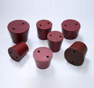 Bouchon en caoutchouc naturel durable pour verrerie de laboratoire, configurations OEM à un, deux ou trois trous, plusieurs options de tailles pour la recherche - Product Image 2