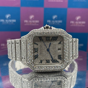 Elegante Reloj Automático con Números Romanos Estilo Suizo, Reloj de Lujo con Moissanita, Diseño Clásico y Brillo Atemporal - Product Image 1