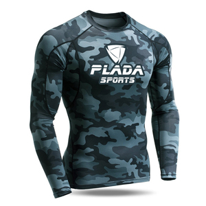 เสื้อคอมเพรสชั่น MMA แขนยาว เสื้อรัดกล้ามเนื้อ BJJ สำหรับนักกีฬาไรช์การ์ด  ไม่ต้องใส่กางเกง  เสื้อคอมเพรสชั่นครอสฟิต เสื้อรัดกล้ามเนื้อสำหรับเพาะกาย - Product Image 1