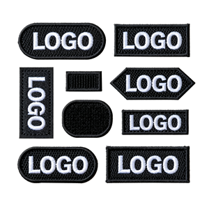 Patch Velcro personnalisé en usine avec logo brodé, badges et autocollants pour vêtements, étiquettes brodées pour vêtements - Product Image 1