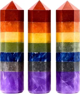 Cristal de Arcoíris Natural Pulido con Punta Única Terminada, 7 Chakras, Gemas de Cristal al por Mayor para Artesanía - Product Image 2