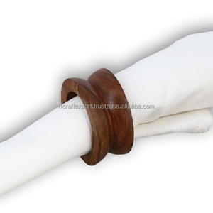 High Quality Wooden Napkin Ring Holder Stand Type Cake <b>Tools</b> for Home Tableware Manufactured in India - Product Image 4