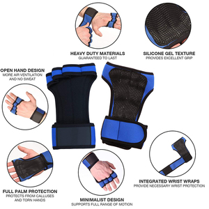 ถุงมือป้องกันฝ่ามือแบบไร้นิ้ว ทำจากหนังกลับเสริมความแข็งแรง ระบายอากาศได้ดี เหมาะสำหรับยิมนาสติก ปรับขนาดได้ ใช้สำหรับยกน้ำหนักและฟิตเนส - Product Image 2