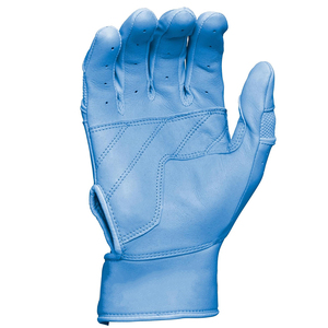 Gants de frappeur de baseball en cuir véritable pour adultes, couleur bleu ciel, sangle réglable et boucle, pour hommes et femmes, gants de softball - Product Image 3