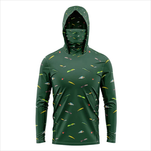 เสื้อฮู้ดดี้ตกปลาผู้ชาย UPF 50 แขนยาว ป้องกันรังสียูวี พิมพ์ลาย สำหรับกิจกรรมกลางแจ้ง ระบายอากาศได้ดี เป็นมิตรกับสิ่งแวดล้อม ป้องกันรังสียูวี - Product Image 4