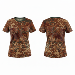 Ropa de Moda, Camiseta Casual con Estampado de Camuflaje, Cuello Redondo, Manga Corta, Algodón, Ropa de Verano para Exteriores - Product Image 5