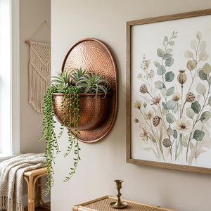 Metal Hanging <b>Wall</b> <b>Planter</b> Decorative Metal <b>Wall</b> Mounted Flower Pot for Indoor <b>Outdoor</b> Home Garden Decoration - Product Image 1