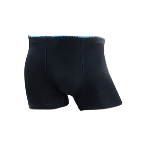 Black Solid Short Leg <b>Men</b> <b>Trunks</b> Cotton Stretch Boxer Briefs Soft Fabric Breathable Support Elastic Waistband Fitted Underwears - Product Image 1