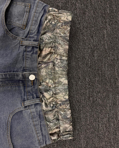 Pantalones Cortos Vaqueros de Mezclilla Personalizados de Doble Cinturón, de Cintura Alta, Ajuste Holgado, Pierna Ancha, Transpirables, Lavados, Estilo Urbano, con Bordado, Estilo High Street - Product Image 6