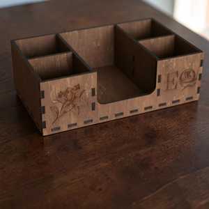 Premium Handmade Wooden Cutlery Holder Rustic Tabletop Utensil Container - Product Image 2