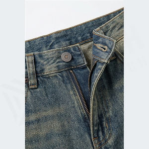 Jean en denim délavé taille haute coupe large pour homme, style décontracté en coton, collection automne - Product Image 4