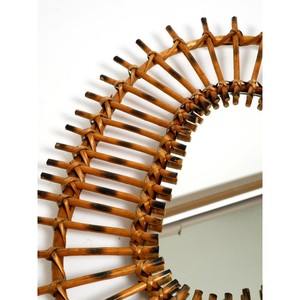 Bamboo Wall Mirror <b>Floating</b> Shelf Modern Decor - Product Image 2