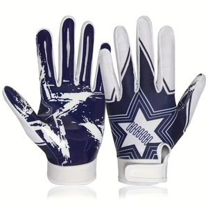 Guantes de Receptor de Fútbol Americano de Diseño Personalizado, Completamente Transpirables, Ligeros, Antideslizantes, con Correa Ajustable para la Muñeca - Product Image 6