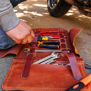 Handmade leather <b>tool</b> <b>roll</b> organizer bags wholesale supplier OEM custom premium portable storage for sale in reasonable price - Product Image 3