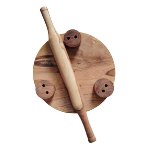 Rouleau à pâtisserie artisanal en bois à motif étoile, écologique, de qualité supérieure, Chakla Belan pour cuisine professionnelle, hôtel, cuisson - Product Image 5