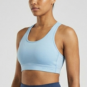 Sujetador deportivo con cuello redondo para mujer, espalda cruzada, para yoga, gimnasio, fitness, top corto, a prueba de golpes, acolchado, para correr - Product Image 3