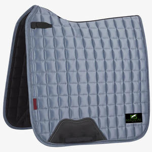 Tapis de selle pour chevaux de haute qualité, excellente qualité, tissu satiné en soie, tapis de selle pour dressage, bleu encre. - Product Image 6