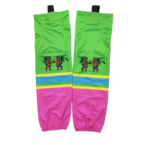 Chaussettes de hockey sur glace professionnelles rayées en coton et élasthanne respirantes écologiques à séchage rapide anti-transpiration avec revers anti-été - Product Image 2