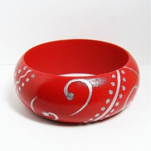กำไลไม้ลายดอกไม้เพ้นท์มือ คอลเลคชั่นสำหรับงานเทศกาล - Product Image 2