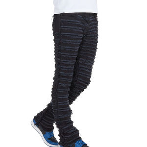 Jean en denim pour homme style unique, taille mi-haute, coupe droite, style vintage, 100% coton, service OEM, design personnalisé, pantalon en denim élégant - Product Image 6