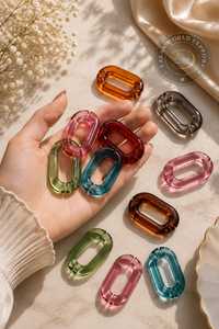 สร้อยเรซิ่นขนาดใหญ่ สไตล์โมเดิร์น สีผสมผสาน สไตล์พังก์ แบบกลวง ขนาดใหญ่ โซ่ยาว ของตกแต่งบ้าน งานแฮนด์เมด คุณภาพสูง - Product Image 4