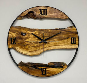 Handcrafted Natural Wood <b>Wall</b> <b>Clock</b>, Live Edge Rustic <b>Clock</b>, Modern Farmhouse Decor, Unique <b>Wooden</b> Statement <b>Wall</b> Art - Product Image 4