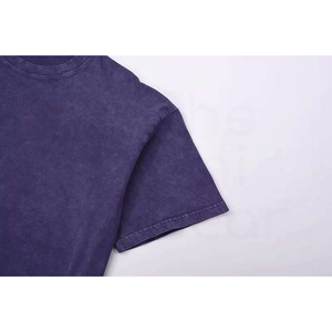 Camiseta de Punto de Manga Corta con Cuello Redondo para Hombre, Color Morado, Estilo Casual - Product Image 4