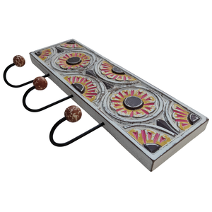 Smart Art Wood Carving Sunflower Carved Wall <b>Hanger</b> <b>Key</b> <b>Hanger</b> <b>Key</b> Hanging Wall Personalized Storage Engineered Wood Wall Decor - Product Image 4