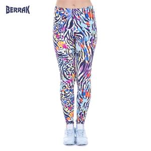 Macheda — Legging feuilles tropicales pour femme, pantalon Fitness, couleur bleu, imprimé feuilles tropicales, taille haute, extensible, Sexy, nouvelle mode - Product Image 2